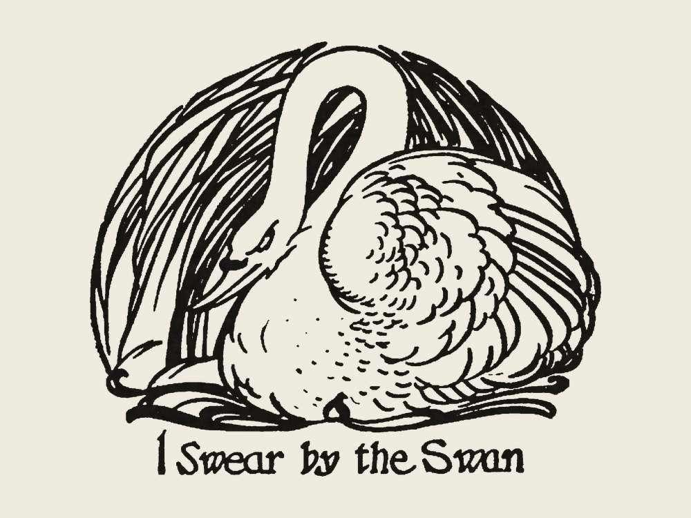 I Swear by the Swan, pulpo! original lino print by PULPO!